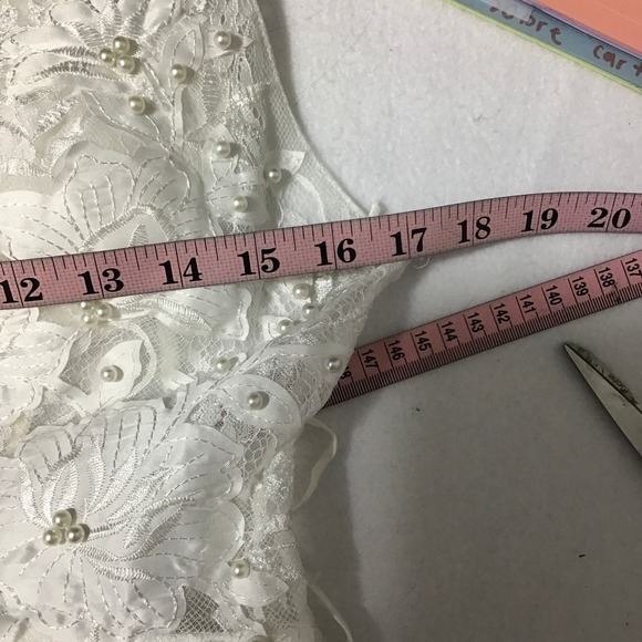 LULU'S SZ 8 Ivory Enchanting Eternity Pearl Lace-Up Backless Maxi… - Picture 7 of 11